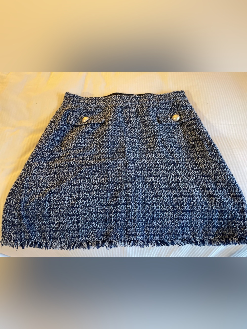 Kate Spade Navy Blue Plaid Mini Skirt